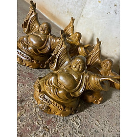 Mua Tượng phật di lặc nghênh hỷ bằng gỗ bách xanh kt 15×9×8cm