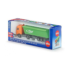 Đồ chơi Mô hình Siku Xe tải kéo thùng hàng có bạt phủ 1796