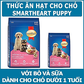 [ BAO XÁ 8KG] THỨC ĂN HẠT CHO CHÓ CON VỊ BÒ & SỮA - SMARTHEART PUPPY BEEF & MILK - THÁI LAN
