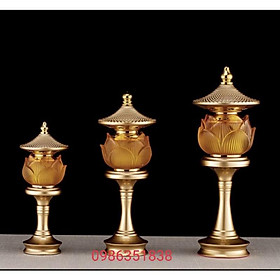 Mua Đôi đèn thờ hoa sen lưu ly thân đồng  mái đình đổi màu