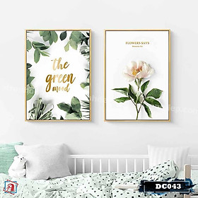 Mua Bộ 2 tranh canvas treo tường Decor Hoa lá phong cách scandinavian – DC043