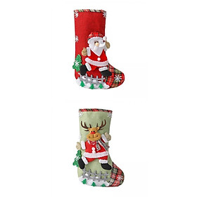 2x Fashion Christmas Sock Holiday Party Gift Bag Festival Fireplace Kids