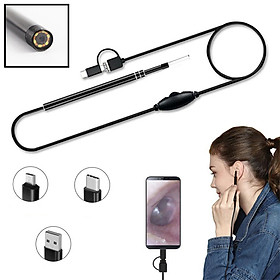 Bộ Lấy Ráy Tai Có Đèn, Camera Mini, Camera Nội Soi Tai, Mũi, Họng Siêu Nét Đi Kèm Bộ Đầu Lấy Ráy Tai, Soi Tai Mũi Họng Chuyên Nghiệp