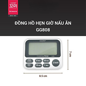 Hàng chính hãng: Đồng hồ bấm hẹn giờ màn hình điện tử GGOMi Hàn Quốc GG808. Dùng để bấm giờ nấu ăn, tập thể dục thể thao