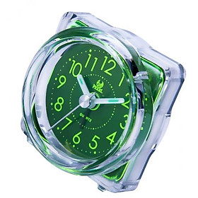 2X Mini Travel Clock Gradient Sound Desk Alarm Clock Snooze Nightlight 4# Green