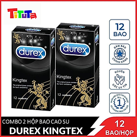 Combo 2 hộp Bao cao su Durex Kingtex (Đen) Hộp 12 cáiX2