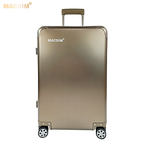 Vali tay kéo cao cấp chất liệu hợp kim nhôm nguyên khối MS1318 Macsim màu ti-gold cỡ 24inches