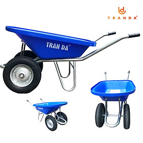 Mua Xe rùa Trần Đà thùng nhựa  hiệu TranDa  sườn ống sắt mạ kẽm phi 34 dày 1.5mm  2 bánh hơi 3.50-8
