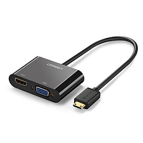 Mua Ugreen UG40385MM136TK Màu Đen Bộ chuyển Mini HDMI sang VGA + HDMI - HÀNG CHÍNH HÃNG
