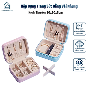 Hộp Đựng Trang Sức PVN51311 Bằng Vải Nhung Có Dây Khóa Kéo Tiện Dụng Cho Du Lịch - HÀNG CHÍNH HÃNG MINIIN