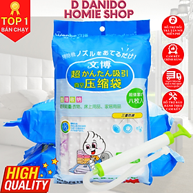 Combo 8 túi hút chân không cao cấp đựng quần áo, chăn màn, gối mềm nhiều cỡ - Chính hãng D Danido