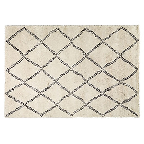 Thảm Phòng Khách JYSK Aksfrytle Polypropolene Trắng Kẻ Trám 160 x 230cm