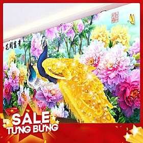 Mua Tranh thêu chữ thập chim công hn0785 195x80cm