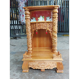 Mua Bàn thờ thần tài ông địa có hộp đèn gỗ xoan 42 x 68cm