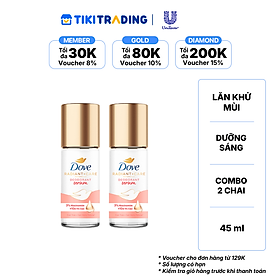 Combo 2 DOVE Nữ Lăn Khử Mùi T.Chất Sáng Da NIA + Vitc&e 45ml