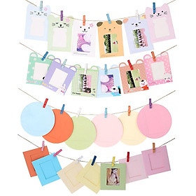 32pcs Camera Accessories 3" Colorful Photo Picture Wall Hang Frame Clip Clamp String Rope 3 in 1 for Fujifilm Instax