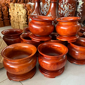 Mua Bát nhang cao cấp gỗ hương nguyên khối ngang 18cm