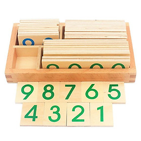 Hộp thẻ số bằng gỗ 1-9000 cỡ nhỏ Small Wooden Number Cards With Box 1-9000