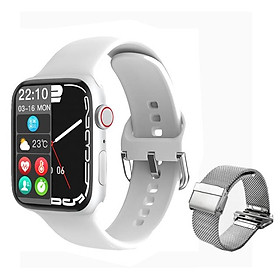 New Smart Watch Series 8 IWO HD Màn hình thể thao theo dõi thể dục nhịp tim Bluetooth Call Men Women smartwatch cho Apple Color: White Thêm Milanese