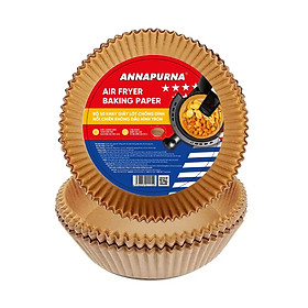Bộ 50 khay giấy lót chống dính nồi chiên không dầu hình tròn Annapurna 011150-BRO - Hàng chính hãng
