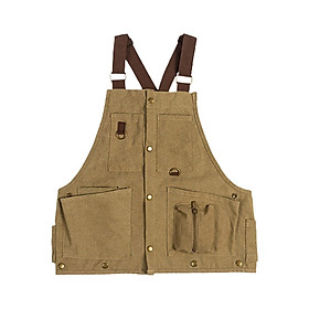Camping Vest Woodworking Apron Sleeveless with Adjustable Shoulder Strap Casual Waistcoat with Multi Pockets for Men Women Adult Yard Hiking