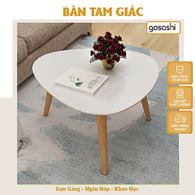 Bàn Trà Sofa Cao Cấp Màu Trắng Hiện Đại Hình Tam Giác Chân Gỗ