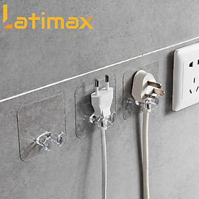 Mua Combo Móc Dán tường treo dây điện  phích cắm  để sạc điện thoại 2 Tai Siêu dính - Móc Treo Đồ Đa năng nhà tắm nhà bếp