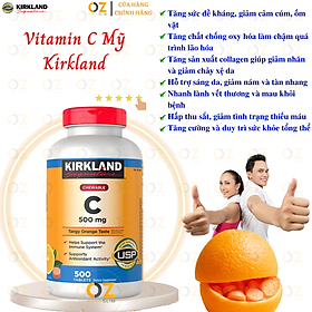 Vitamin C Kirkland Signature Mỹ Tăng cường sức đề kháng, Sáng da, làm chậm quá trình lão hóa, nhanh lành vết thương - OZ Slim Store