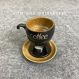 Mua Bộ tách bếp đun hâm nóng cafe Sứ Bát Tràng Cao Cấp tặng kèm nến