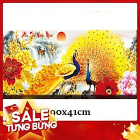 Tranh thêu chữ thập chim công 88818 90x41cm