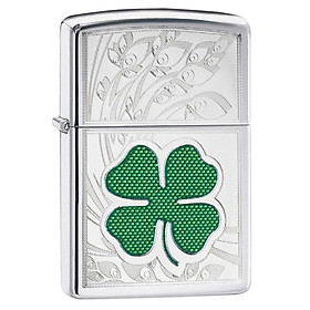 Bật lửa Zippo Clover High Polish Chrome Design 24699