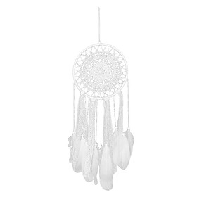 Creative Traditional Lace Feather Charm Dream Catcher Home Wall Window Car Hanging Decor White