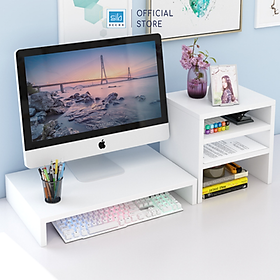 Kệ Để Màn Hình Và Kệ Sách Để Bàn 3 Tầng Cho Văn Phòng SIB Decor KDB09