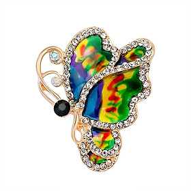 Distinctive Women Butterfly Rhinestone Collar Brooch Pin Jewelry Gift