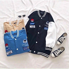 Áo Bomber/ Áo Khoác Nỉ Bông dày dặn thêu Cậu Bé F form rộng Unisex Nam Nữ Ulzzang KUN
