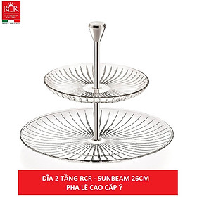 Dĩa 2 tầng pha lê Ý RCR Sunbeam 260mm