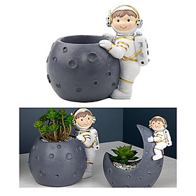 Creative Astronaut Flower Pot Plant Pot Succulent Cactus Pot Planter Bonsai Vase Office Desktop Garden Decor