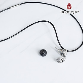 Mặt dây chuyền bạc lồng hạt đá 12mm - Ngọc Quý Gemstones