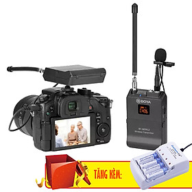 Mua Micro Không Dây VHF Cho Máy Ảnh Boya BY-WFM12 Tặng Bộ Sạc Pin Doublepow DP-B02 Kèm 4 Pin Tiểu Sạc AA 1200mAh - Hàng Chính Hãng