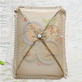 Collapsible Food Nets Plate Serving Covers Strong, Extra Large, with Delicate Lace, Foldable Food Covers Reusable Food Tents for Picnics Grill