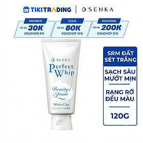 Sữa Rửa Mặt Tạo Bọt Chiết Xuất Đất Sét Trắng Senka Perfect White Clay New 14840 (120g)