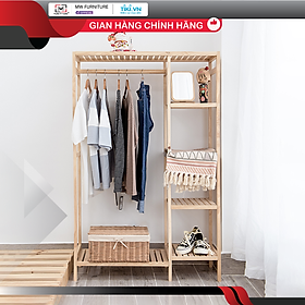 GIÁ TREO QUẦN ÁO TIỆN LỢI GỖ THÔNG NHẬP KHẨU HÀNG LẮP RÁP THÔNG MINH HÀN QUỐC - DOUBLE CLOSET