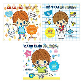 Combo Ehon Kỹ Năng Sống Cho Bé Trai Bé Trai Đi Toilet + Chào Hỏi Lịch Sự +