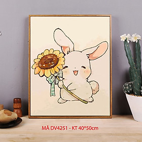 Mua Tranh treo tường trang trí tự tô màu theo số thỏ trắng cute cầm hoa hướng dương DV4251 | Tiki Mua Tranh Treo Tường Trang Trí Tự Tô Màu Theo Số Thỏ Trắng Cute Cầm Hoa Hướng Dương Dv4251 | Tiki