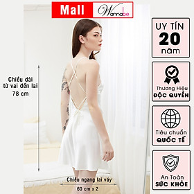 Đầm ngủ WANNABE DNS24 váy ngủ cut-out lưng đan dây chéo thắt nơ điệu đà khoe lưng eo mông quyến rũ gợi cảm