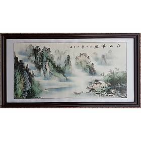 Tranh giấy dó thủy mặc Đón tài lộc-TM71-2