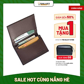 Ví Bóp Nam Nữ Nhỏ Gọn Cao Cấp Nhiều Ngăn Để Name Card Danh Thiếp Thẻ Galaxy Store GVMB04 (Nâu) (8x10.5cm)
