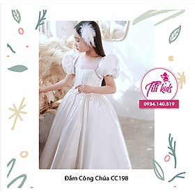 Váy Đầm Công Chúa Cho Bé Cao Cấp Trắng Ngọc Trai - CC198