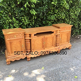 Mua Kệ tivi gỗ gõ đỏ mẫu cột nho trạm 2m tùng cúc trúc mai   tủ để tivi bằng gỗ   kệ trang trí phòng khách