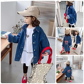 AK72 Size90-130  Áo khoác jean bé gái Thời trang trẻ em